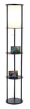 Black Wood Finish Floor Lamp With Circular Storage Shelves - Homeroots - Flyclothing LLC