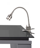 15" Black Metal Adjustable Clip On LED Table Lamp - Homeroots