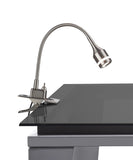 15" Black Metal Adjustable Clip On LED Table Lamp - Homeroots