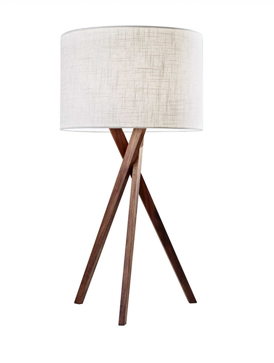 Tripod Leg Walnut Wood Table Lamp - Homeroots - Flyclothing LLC