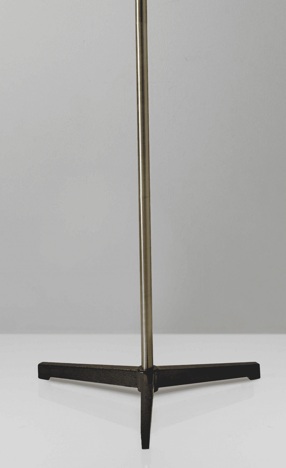 Three Arm Adjustable Floor Lamp In Brass Metal With Grey Black And White Shades - Homeroots - Flyclothing LLC