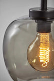 Smoked Glass Globe Shade With Vintage Edison Bulb And Matte Black Metal Wall Lamp - Homeroots - Flyclothing LLC