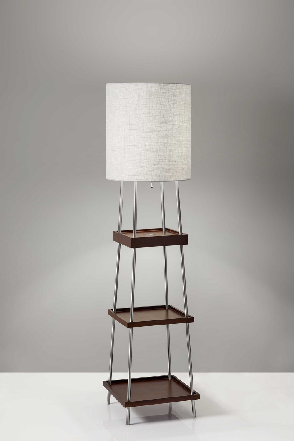 63" Column Floor Lamp With White Drum Shade - Homeroots