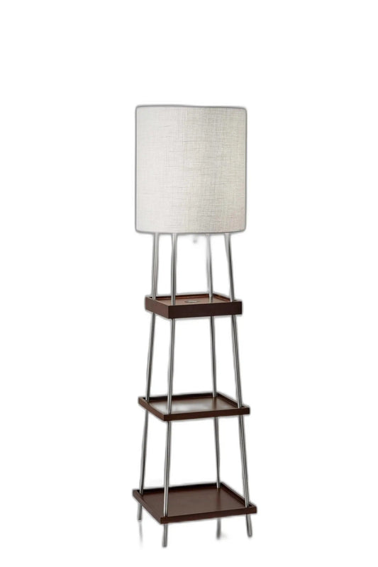 63" Column Floor Lamp With White Drum Shade - Homeroots