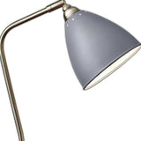 Grey Metal And Antique Brass Adjustable Usb Port Desk Lamp - Homeroots - Flyclothing LLC
