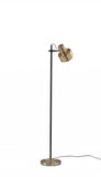 Retro Floor Lamp with Matte Black Pole and Adjustable Jumbo Antique Brass Metal Shade - Homeroots - Flyclothing LLC