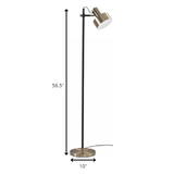 Retro Floor Lamp with Matte Black Pole and Adjustable Jumbo Antique Brass Metal Shade - Homeroots - Flyclothing LLC