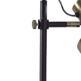 Retro Floor Lamp with Matte Black Pole and Adjustable Jumbo Antique Brass Metal Shade - Homeroots - Flyclothing LLC