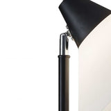 Elemental Black Metal Torchiere With White Cone Shade - Homeroots - Flyclothing LLC