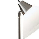 Elemental Brushed Steel Metal Torchiere With White Cone Shade - Homeroots - Flyclothing LLC