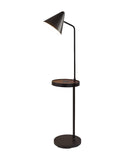 59" Matte Tray Table Floor Lamp With Black Metal Cone Shade - Homeroots - Flyclothing LLC