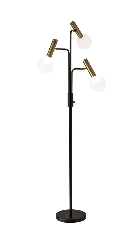70" Black Three Light Novelty Floor Lamp - Homeroots