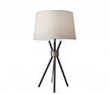 Black Metal Tripod Leg With Antique Brass Accent Table Lamp - Homeroots - Flyclothing LLC