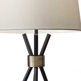 Black Metal Tripod Leg With Antique Brass Accent Table Lamp - Homeroots - Flyclothing LLC