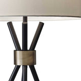 Black Metal Tripod Leg With Antique Brass Accent Table Lamp - Homeroots - Flyclothing LLC
