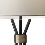 Black Metal Tripod Leg With Antique Brass Accent Table Lamp - Homeroots - Flyclothing LLC