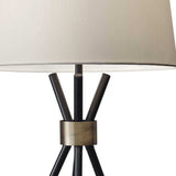 Black Metal Tripod Leg With Antique Brass Accent Table Lamp - Homeroots - Flyclothing LLC
