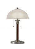 23" Silver Metal Standard Table Lamp With White Shade - Homeroots