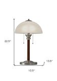 23" Silver Metal Standard Table Lamp With White Shade - Homeroots