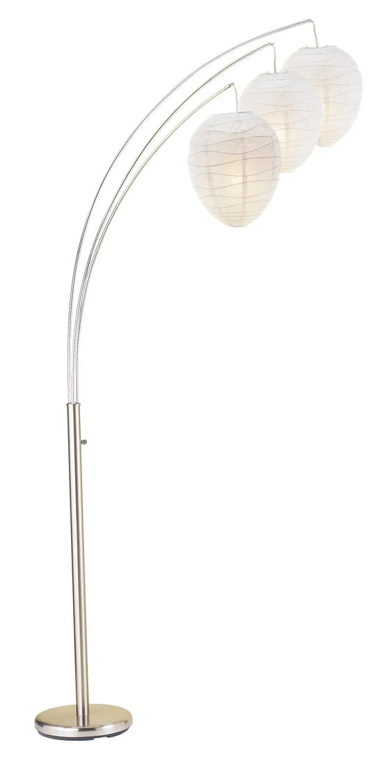 11" X 46"X 82" Brushed Steel Metal Arc Lamp - Homeroots