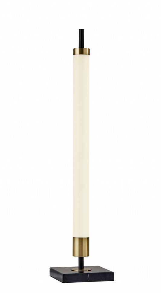 30" Black Marble Metal Standard Table Lamp - Homeroots