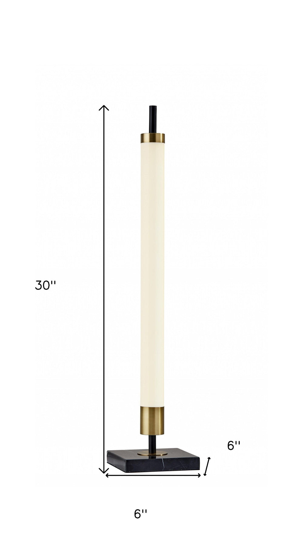 30" Black Marble Metal Standard Table Lamp - Homeroots - Flyclothing LLC