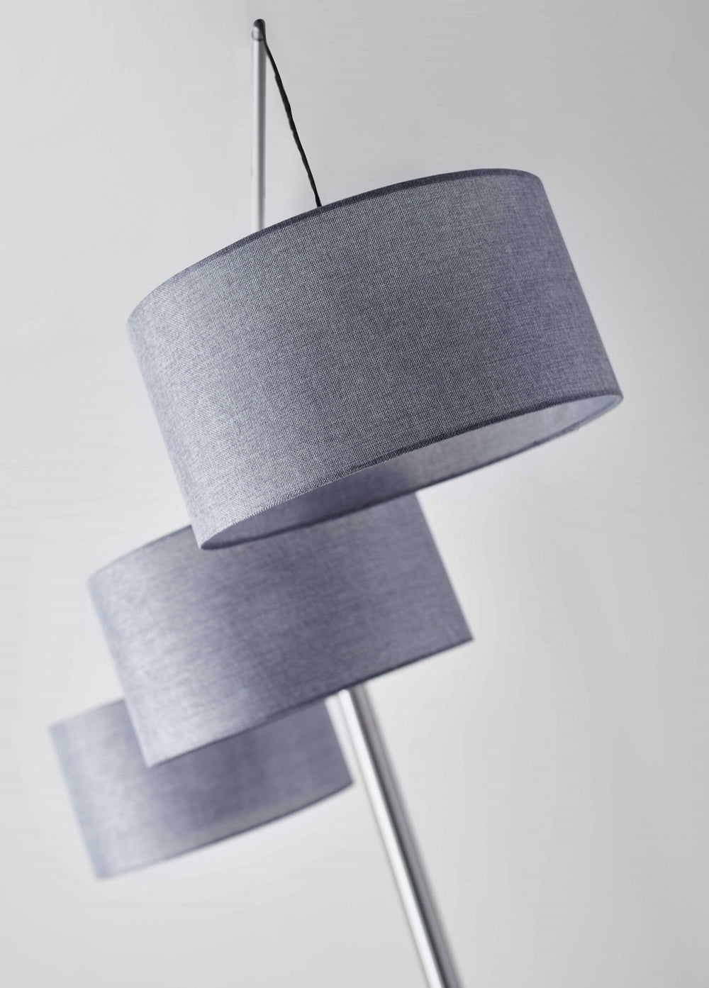 91" Black Three Light Tree Floor Lamp With Gray Solid Color Drum Shade - Homeroots - Flyclothing LLC