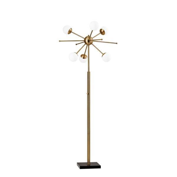 64" Brass Six Light Novelty Floor Lamp - Homeroots - Flyclothing LLC