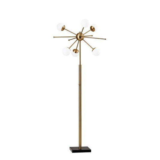 64" Brass Six Light Novelty Floor Lamp - Homeroots