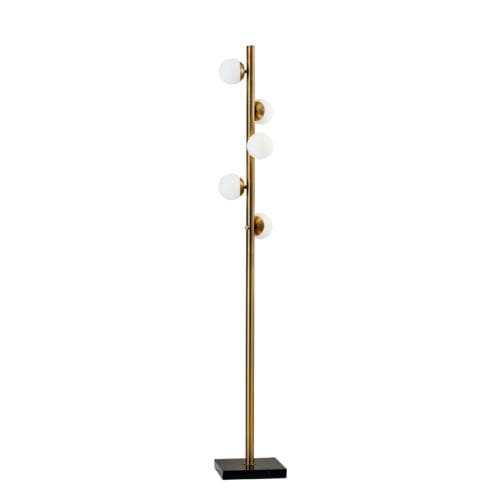 Swirled Sphere Brass Metal Led Floor Lamp - Homeroots - Flyclothing LLC