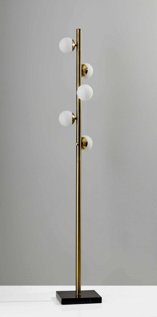 Swirled Sphere Brass Metal Led Floor Lamp - Homeroots - Flyclothing LLC