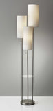 68" Steel Three Light Floor Lamp With White Linen Cylinder Shades - Homeroots - Flyclothing LLC