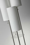 68" Steel Three Light Floor Lamp With White Linen Cylinder Shades - Homeroots - Flyclothing LLC