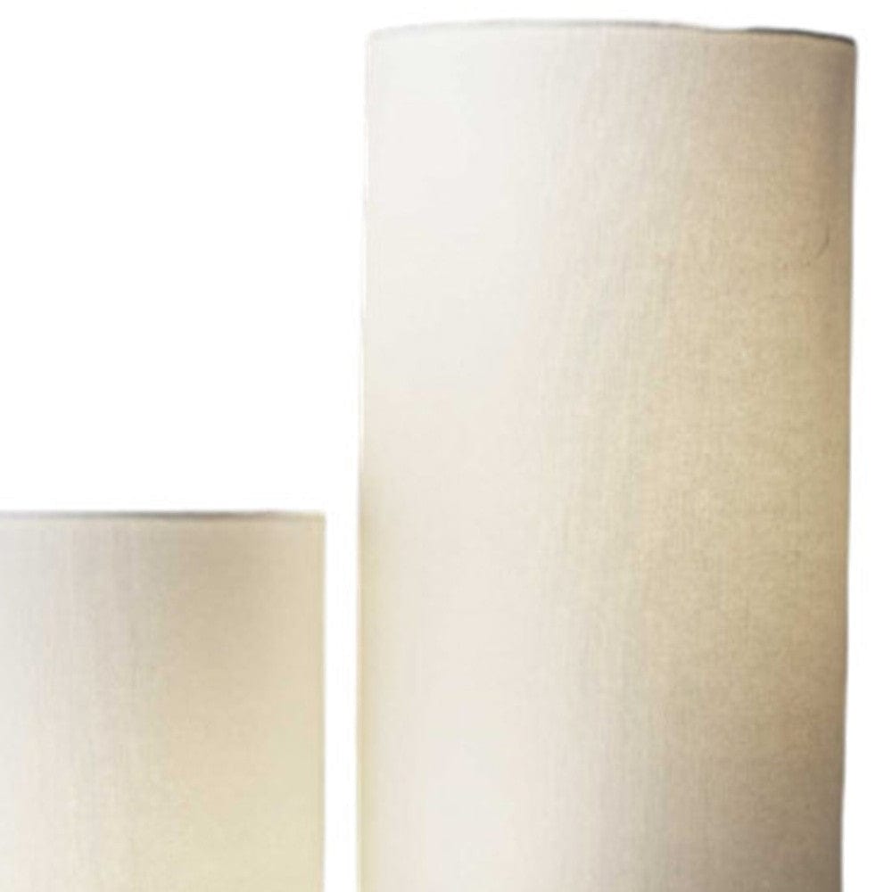 68" Steel Three Light Floor Lamp With White Linen Cylinder Shades - Homeroots - Flyclothing LLC