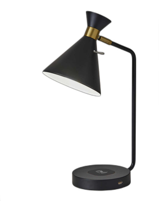 Asymmetrical Diabolo Black Metal Desk Lamp - Homeroots - Flyclothing LLC