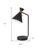 Asymmetrical Diabolo Black Metal Desk Lamp - Homeroots - Flyclothing LLC