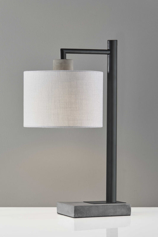 23" Gray Metal Novelty Table Lamp With White Empire Shade - Homeroots