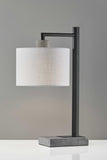 23" Gray Metal Novelty Table Lamp With White Empire Shade - Homeroots - Flyclothing LLC