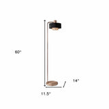 60" Copper Task Floor Lamp With Black Metal Drum Shade - Homeroots - Flyclothing LLC