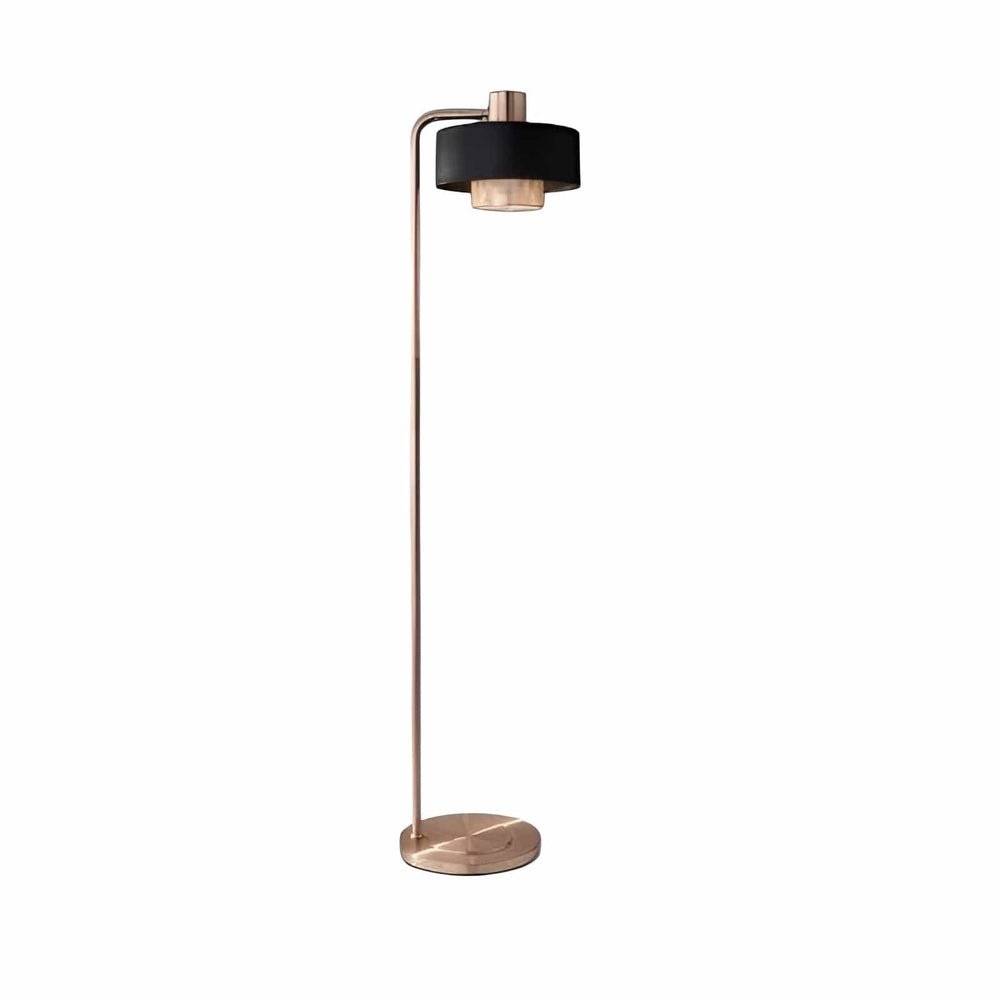 60" Copper Task Floor Lamp With Black Metal Drum Shade - Homeroots - Flyclothing LLC