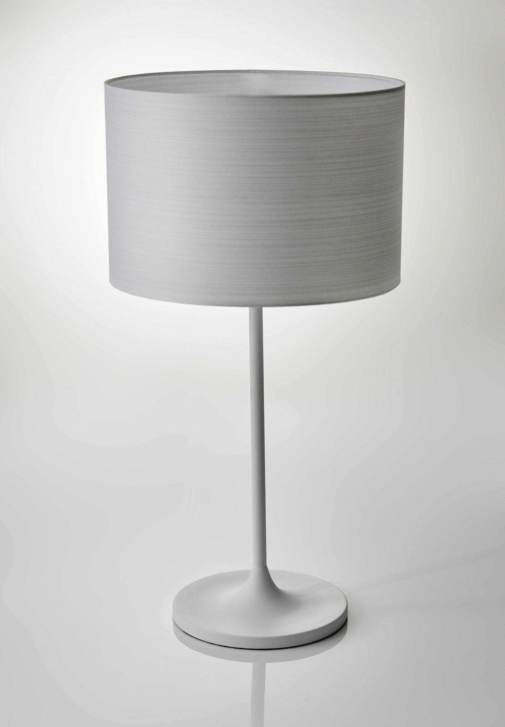 White On White Metal Table Lamp - Homeroots - Flyclothing LLC