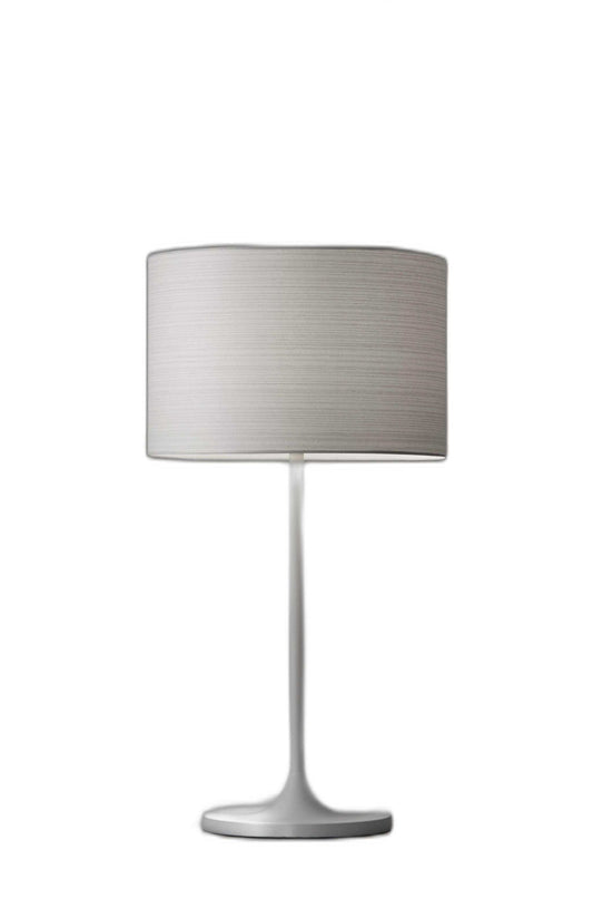 White On White Metal Table Lamp - Homeroots - Flyclothing LLC