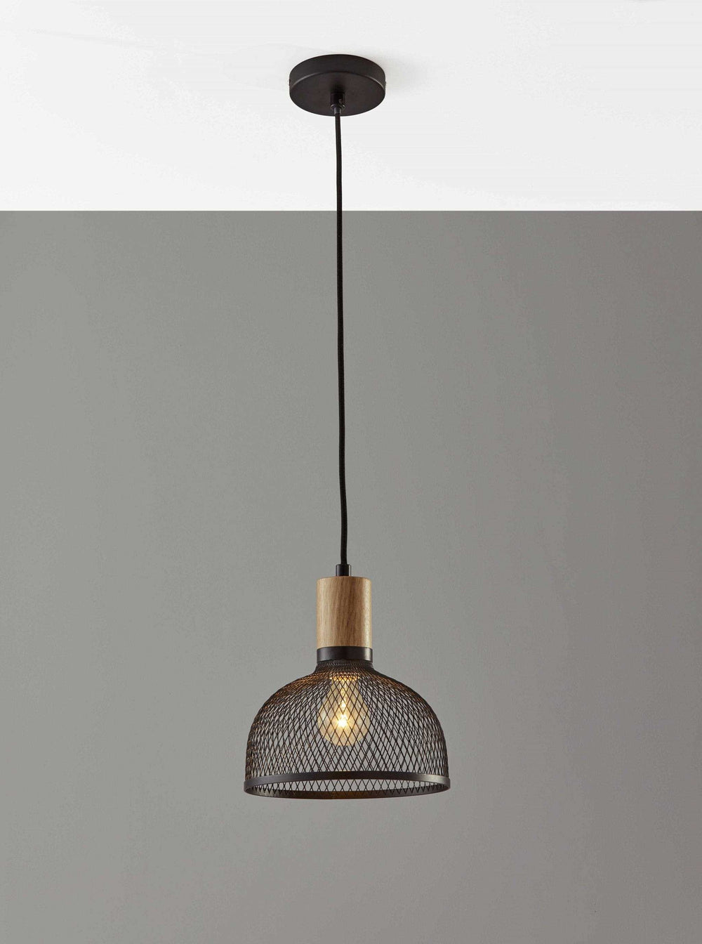 Caged Black Metal Small Ceiling Pendant - Homeroots - Flyclothing LLC