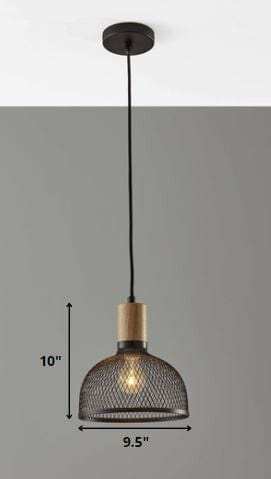 Caged Black Metal Small Ceiling Pendant - Homeroots - Flyclothing LLC