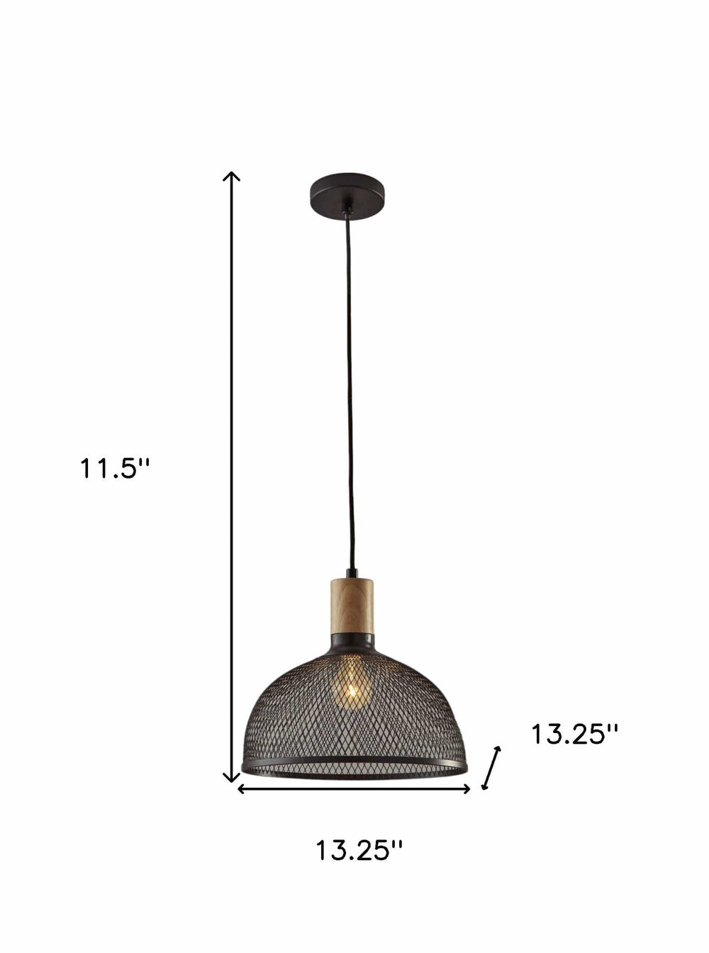 Caged Black Metal Large Ceiling Pendant - Homeroots - Flyclothing LLC