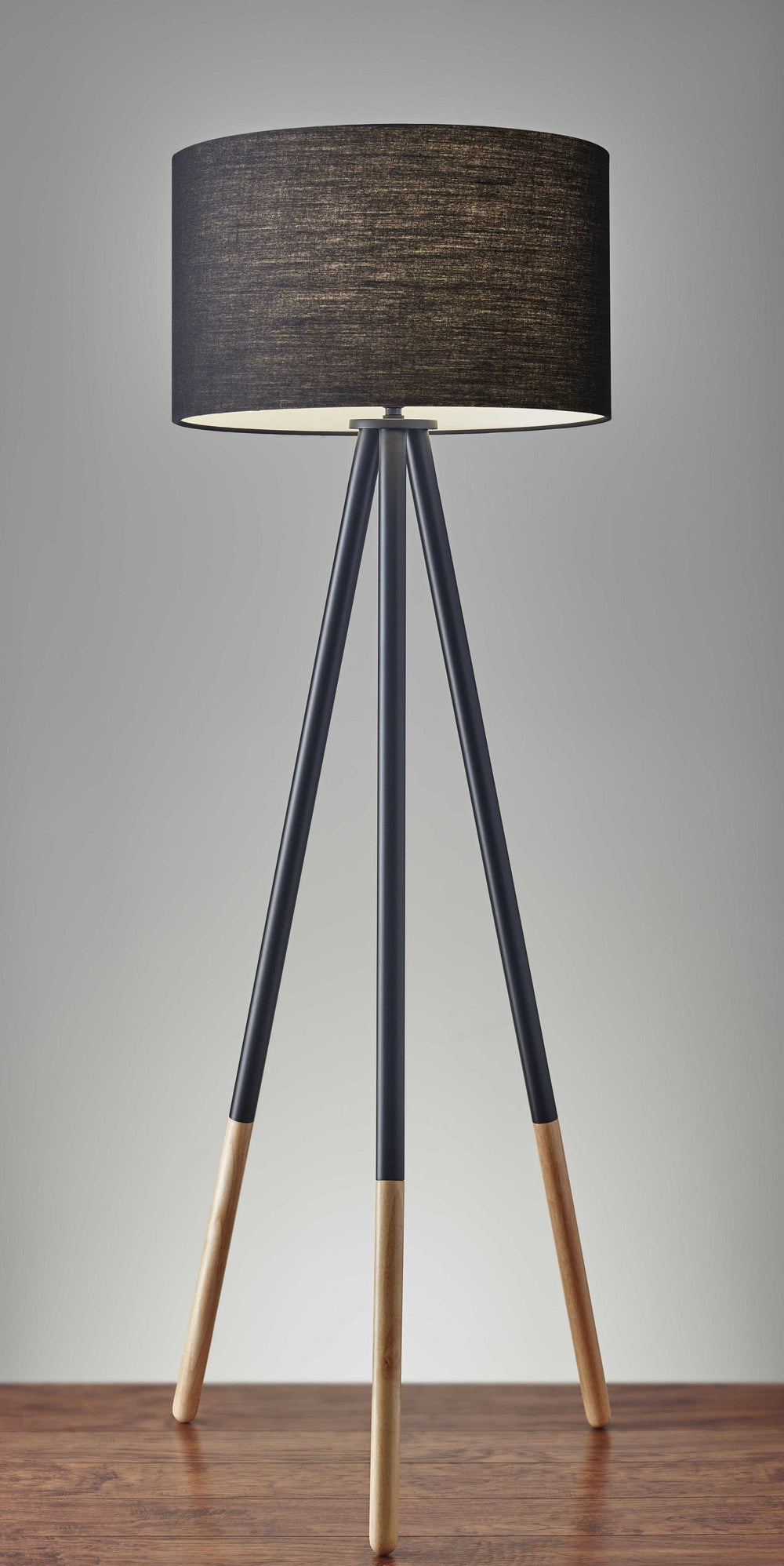 60" Black Tripod Floor Lamp With Black Drum Shade - Homeroots - Flyclothing LLC