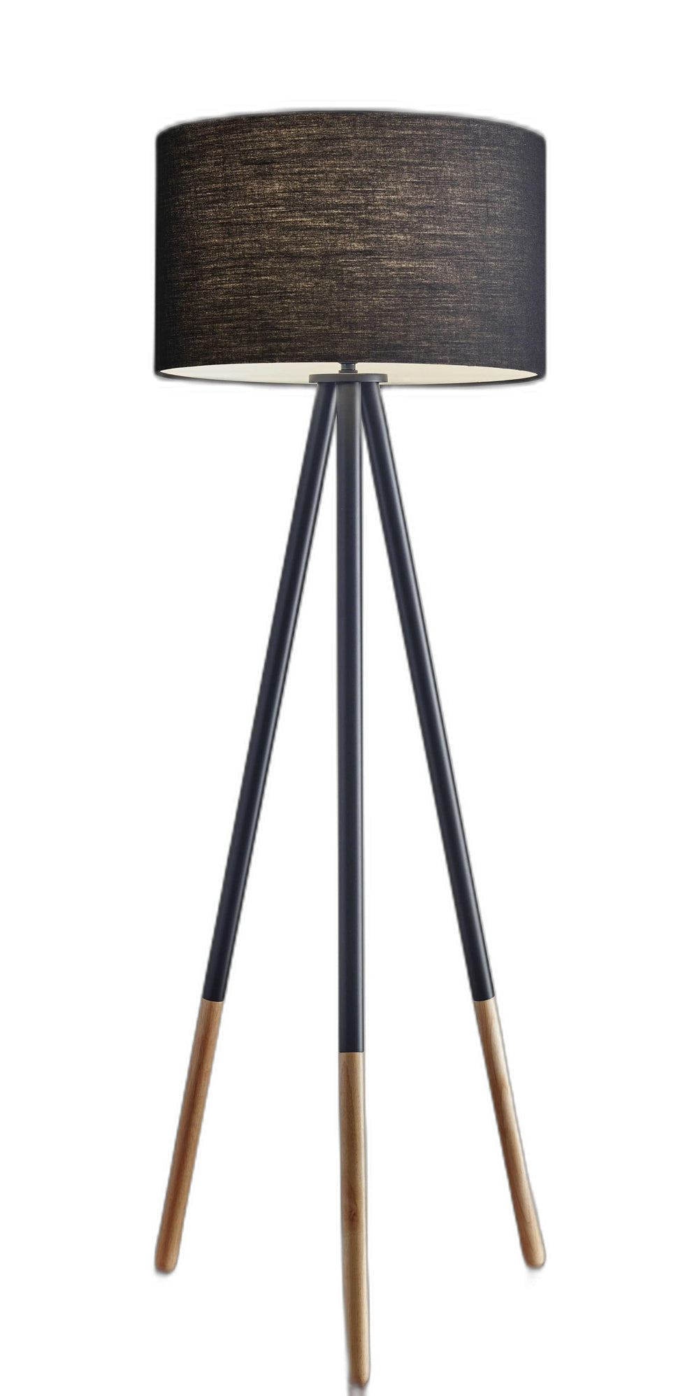60" Black Tripod Floor Lamp With Black Drum Shade - Homeroots - Flyclothing LLC