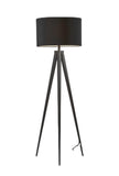 62" Black Tripod Floor Lamp With Black Drum Shade - Homeroots - Flyclothing LLC