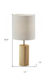 Natural Wood Circular Block Table Lamp - Homeroots - Flyclothing LLC