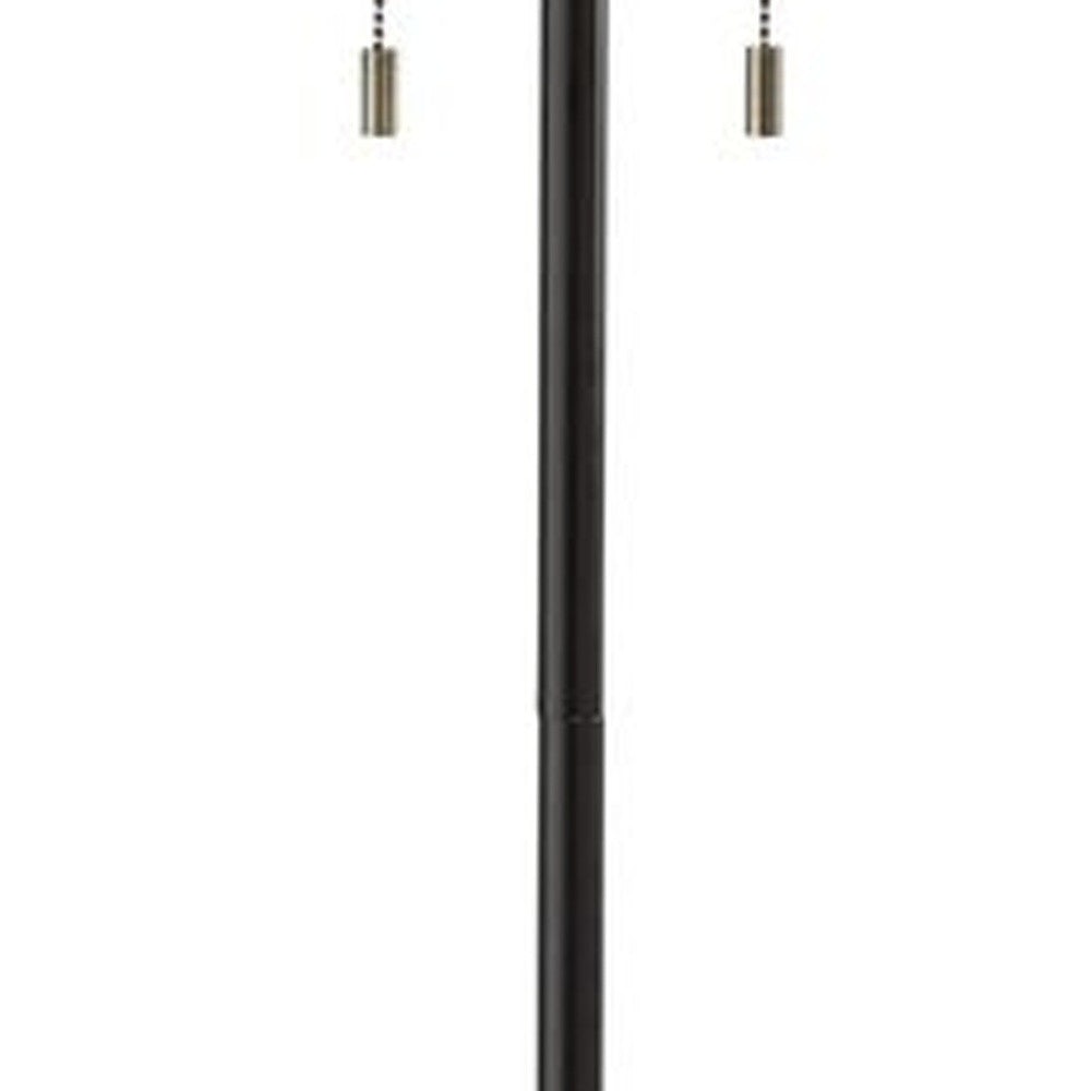 60" Black Traditional Shaped Floor Lamp With White Drum Shade - Homeroots - Flyclothing LLC